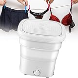 CSYHJRS Camping Mobile Waschmaschine, Kompakte Elektrische Reiniger, Mini Waschmaschine, Klein Tragbare Faltbare Camping Waschmaschine (Color : White)