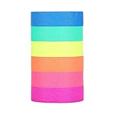 6 Farben Neon-Gaffer-Stoffband, im Dunkeln leuchtendes Klebeband wasserdichte Rückseite für Farbcodierungsetiketten, Bodenmarkierung, Bindung