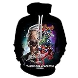 3D Gedruckter Hoodie für Männer Jungen Unisex Langarm Kapuzenpullover Sweatshirts Taschen Sportlich Atmungsaktiv Outdoor Superheld S