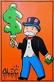 BAIYUDE Poster Und Drucke Leinwand Gemälde Cartoon Gentleman Monopoly Wandkunst Bilder Für Wohnzimmer Dekor Z-6203-S 40cmx60cm R