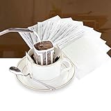 Kaffeefilter, 200 stücke Tragbare Tropfkaffee Pulver Papierfilter Hängen Ohr Tropfbeutel Filter (Farbe : White)