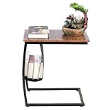MZXUN Beistelltisch, Sofa, Beistelltische mit Seitentasche für Kaffee, Laptop, Wohnzimmer, k