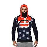 TEELONG Herren Trainingsanzug mit Kapuze Herbst Winter Weihnachtsmann Plus Samt Jogging Sportjacke Kapuzenp
