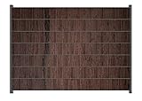 Wallario Zaun Sichtschutz Windschutz für Doppelstabmattenzäune in der Größe Breite 2,00m x Höhe 1,40m, Motiv: Holz-Optik Textur dunkelbraunes H