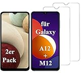 Smartphone Equipment (2er Pack) Panzerglas für Samsung Galaxy A12 / M12 Echt-Hartglas 9H Glasfolie Schutzfolie Glas Folie Panzerfolie Display S