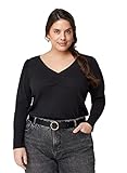 Zizzi Große Größen Damen Enganliegende Bluse mit V-Ausschnitt Gr 54-56 Schw