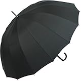 iX-brella Stockschirm 16teilig Full-Fiber mit Automatik - super stabil schwarz - 125
