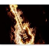 murando Fototapete brennende Gitarre 250x193 cm Vlies Tapeten Wandtapete XXL Moderne Wanddeko Design Wand Dekoration Wohnzimmer Schlafzimmer Büro Flur Flammen Musikinstrument Abstrakt Musik 100407-22