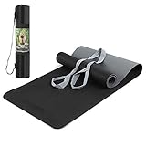 TOMSHOO TPE Gymnastikmatte, rutschfest Umweltfreundlich Yogamatte Trainingsmatte, Hautfreundliche Phthalatfreie Fitnessmatte für Yoga Pilates Gymnastik Workout Fitness mit Tragegurt, 183 x 61 x 0,6