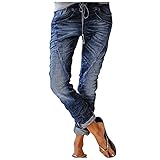 Eaylis Frauen Hole Jean Curling Stretchhose Hohe Taille Denim Hosen Frauen Hot Pants, Hose mit weitem Bein Lässige Stoffhose Leichte Sporthosen Atmungsaktive Yogahose Strandhose F