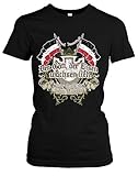 Der Gott der Eisen wachsen ließ Damen Girlie T-Shirt | Deutschland Wikinger Revolution Germanen Odin Zitat (L)