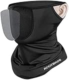ZONSUSE Gesichtsmaske Halstuch Unisex,Balaclava Eisseide Bandana,mit Ohrschlaufen Schal Filter,Waschbar Wiederverwendbar Schnelltrocknend Atmungsaktiv,für Radfahren,Motorräder,Laufen,Sport (Schwarz)