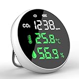 CO2-Monitor, Luftqualitätsmonitor, CO2-Messgerät, digitales LCD-Display / 400-5000 PPM/HCHO/Temperatur/Luftfeuchtigkeit/NDIR-Sensor für Auto, Fitnessstudio, Zimmer, Büros, Wohnzimmer,