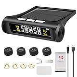 KYYKA Reifendrucküberwachungssystem TPMS Solar Automatisches drahtloses Reifendrucküberwachungssystem Intelligente Sprachansage Hochpräzise LCD Anzeige Reifendruck