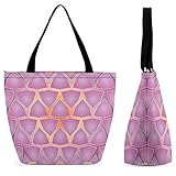 iumyian Lila Grafikdesign Beach Tote Bag Travel Tote Bag Shopping Zipper Tote Bag Ladies Foldable Waterproof Overnight Tote Bag