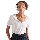 Superdry Damen Pocket V Neck Tee T-Shirt, Optic, S