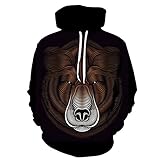 XDJSD Herren Pullover Herren Kapuzenpullover Sweatshirt Pullover Langarm Wilder Tierdruck Pullover T-Shirt Herren Freizeitjack