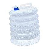 kristy Faltkanister Faltbarer Wasserkanister Mit Hahn Für Camping, Wandern, Klettern, 5L/10L/15L, PE Material, Transp