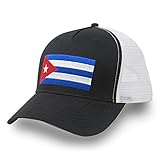 International Tie Kuba Flag Baseball Mütze - Verstellbare One Size Cuban Flag Cap Baseball Snapback Hat Mesh Back mit gestick