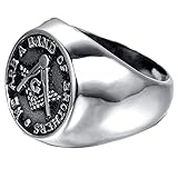 Vintage Herren Runder Freimaurer Mason Templer Freimaurer Ring14