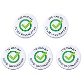 5-Pack-Impf-Pin-Abzeichen - Ich Habe Impfstoff Empfänger Sicher Benachrichtigung Health Button Badges Round Badge Herren- Und Damenbroschen (Color : White)