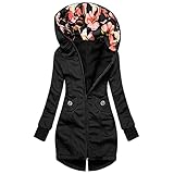 Sweatjacke Damen Kapuze Übergangsjacke Leicht Parka Outdoorjacke Parka Mäntel Winter Warm Kapuzenjacke Reißverschluss Sweatshirt Outdoor Slim Fit Fleecejacke Daunenjacke Steppjacke Windbreak