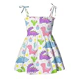 Hanomes Kleid Kinder Kleinkind Baby Mädchen Kleid Sunny Regenbogen Smok Halfter Kinder Hosenträger Kurz Strandkleid Sonnenblume Slip Blumen Strandkleid Kleidung Fashion M