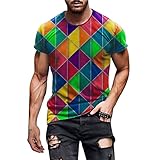 sutelang lurryly Kurzarm-T-Shirt, für Herren, 3D-Druck, Rundhalsausschnitt, ausgeschnitten, Sport-T-Shirt, schick, elegant, mit Grafik, nicht teuer, blau, 56