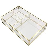 STOBOK Spiegel Tablett Parfüm Tablett Eitelkeit Tablett Kommode Tray Schmuck Make- Up Verzierten Fach Dekorative Kosmetik Organizer mit Deckel für Eitelkeit Bad Schlafzimmer S
