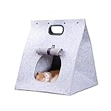Amzxiubii Transporttasche Katze Tragetasche Faltbar, Transportbox für Katzen und Kleine Hunde, Hundebox Auto Multifunktion Hundetasche, Drinnen und Draußen Katzenkörbchen Katzenbett, ø40 × 48cm G