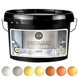 My COLOR Room®️ Metallic Wandfarbe (Silber - 2500 ml) Effekt- Kreativfarbe für Wandgestaltung mit Metallic-Optik für Innenbereich, Dekorationsfarbe Made in Germany