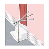 Treppengeländer Treppengeländer Handläufe für Innen Außen Geländer Stufen Verstellbare Treppen Metall Edelstahl Außentreppe Außen Handgeländer Instantrail Kit, 80 x 90 cm (Silber)