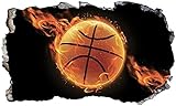 Wandtattoo Basketball Fire Wall Smash selbstklebende Wandaufkleber Aufkleber Poster Print Grafik Raumdekoration- Wandbild Poster Wallpaper 50x70CM