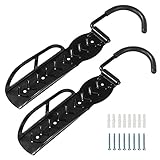 Fahrradhalterung 2er Set,Pack Fahrrad Wandhalterung Haken Garage Fahrrad Wandhalter Vertikaler Fahrradständer Metall Fahrrad Wandhalterung Platzsparender Fahrradaufbewahrungsständer mit Schraub