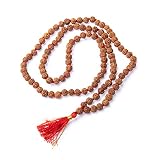 Wonder Care Authentic Rudraksh Natural 5 Face 4mm Mala mit 108 + 1 Bead - Real Himalayan Rudraksha Seeds Religious Ornament Rosenkranz Japa Mala Halskette - Importiert aus Nepal [4mm]
