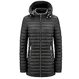 Zilosconcy Winterparka Große Größen Günstig Wintermantal Damenmantel Parka Plüschjacke Fleecejack mit Fell Schwarz Damenjacke Kapuzenjacke Plüschmantel Lang D