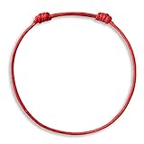 Kabbalah Armband Red String Roter Faden rot aus natürlicher Baumwolle Damen Herren Familie Größenverstellb