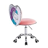 chairus Kinder Schreibtischstuhl Höhenverstellbarer Drehstuhl ohne Armlehnen Studienstuhl Rückenlehne mit Variablen Pailletten (Pink)