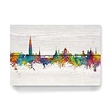 artboxONE Holzbild 30x20 cm Städte St Petersburg Russia Skyline von Künstler Michael Tomp