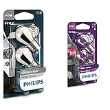 Philips 12496SVB2 Kugellampe PY21W SilverVision & Philips 12498VPB2 VisionPlus P21W Signallampe 12498VPB2, 2er B