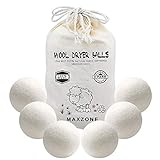 ZHENA 6 Stk Trocknerbälle Waschball für Wäschetrockner Daunenjacken, Daunenbälle Schafwolle XXL, bio, filz, Dryer Balls Trocknerkugeln für jede Art von Wäsche, mit B