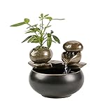 YIXIN2013SHOP Zimmerbrunnen Keramik Wasserbrunnen Dekoration Büro Feng Shui Desktop-Brunnen Chinesische Kreative Geschenke Indoor Wohnzimmer Desktop Bürodekoration B