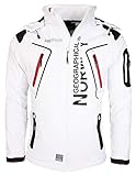Geographical Norway Techno Softshelljacke Herren Kapuze abnehmbar, Weiß, XL