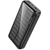 xiyihoo Powerbank Solar 30000mAh, Solar Ladegerät, Dual USB-Ausgang und USB-C-Eingang Externer Akku für Aktivitäten im Freien, Kompatibel mit iPhone, Samsung, iPad, und Andere Smartp