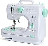 AONESY Tragbare Nähmaschine Nähmaschine 12 Stiche 2-Gang Mini Nähmaschine Overlocker Maschine Stickmaschine Nähmaschinen für Anfänger nach H