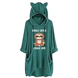 Cut Out Shirt Damen dresswell Damen leichte Baumwoll Bluse, hellblau gestrickte Pullover Pulli Damen chic Tshirt v Ausschnitt Damen floryday Shirt Damen Sommerbluse Jacke lang D