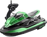 Lotees RC High Speed ​​Jet-Ski Elektrische Fernbedienung 4CH Schnellboot Wiederaufladbares 2,4G Radio RC Antikollisionsspielzeug Speed ​​Ship 1/14 Modell Motorboot Boot Für Pools Seen Outdoor Jungen U