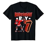 Kinder Dabbing Jungen 7 Jahre alt Eishockeyspieler 7. Geburtstag Party T-S