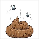 Wallario Möbeldesign/Aufkleber, geeignet für IKEA Lack Tisch - Comic Scheißhaufen mit Fliegen in 55 x 55