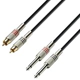 Adam Hall Cables K3TPC0600 Audiokabel 2 x Cinch male auf 2 x 6,3mm Klinke mono 6